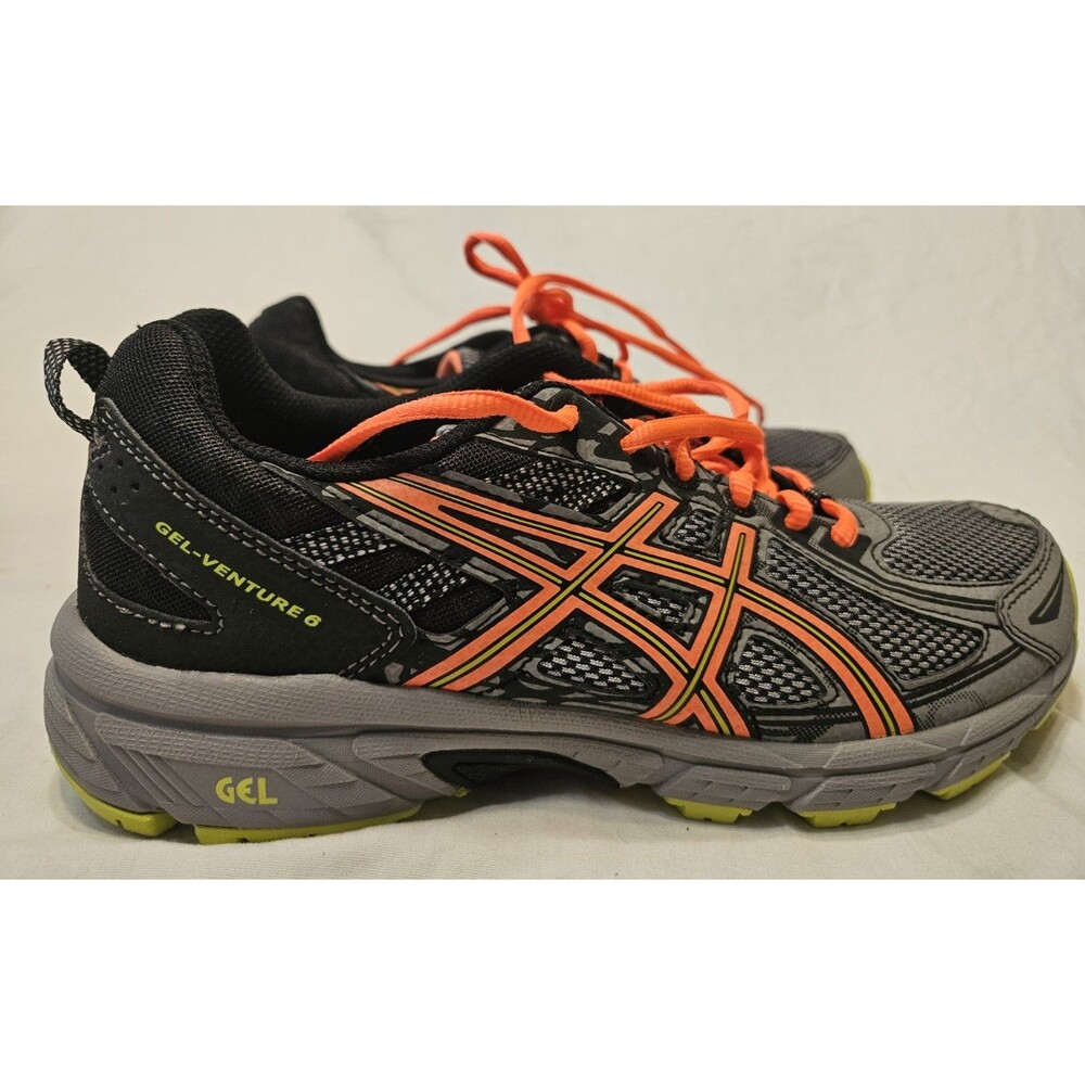 New Asics Gel - Venture Size 8.5 B  Gray Orange Lime Green T7G6Q 1606 Women's